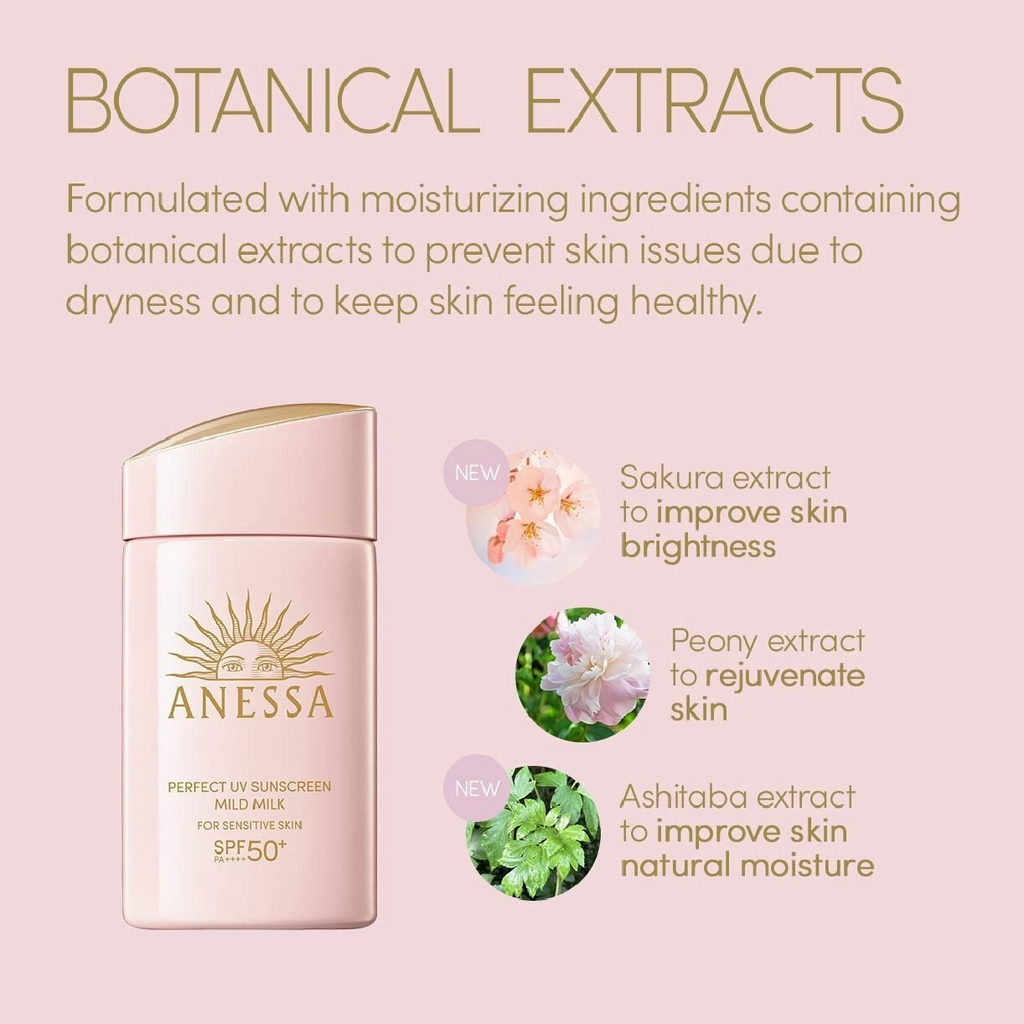ANESSA Perfect UV Sunscreen Mild Milk SPF50+ PA++++ (Face & Body) 90ml