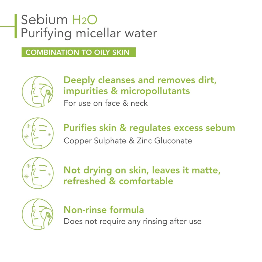 Bioderma Sébium H2O Purifying Micellar Water with Reverse Pump 500ml